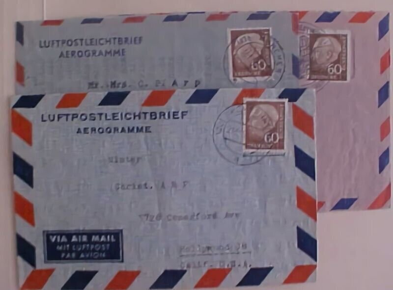 GERMANY AIR LETTERS 1959 3 DIFF