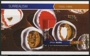 MALDIVES 2015  SURREALISM  SALVADOR DALI SOUVENIR SHEET MINT NH