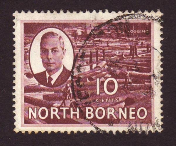 North Borneo 1950 #250 10c Purple Logging  SG362 