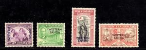 SAMOA #191-194  1946  PEACE ISSUE       MINT VF LH O.G  a