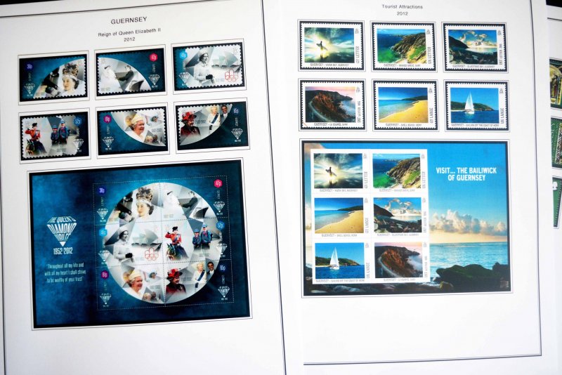 COLOR PRINTED GB GUERNSEY 2011-2020 STAMP ALBUM PAGES (67 illustrated pages)