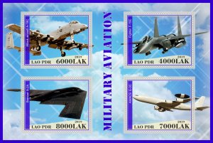 Stamps.  Transport. Military Aviation  2019 year 1+1 sheets perforated