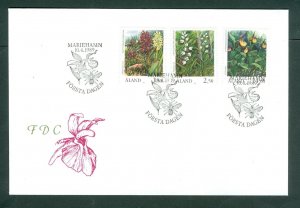 Aland. FDC 1989. Flowers, Orchids. Sc.# 35-47-54