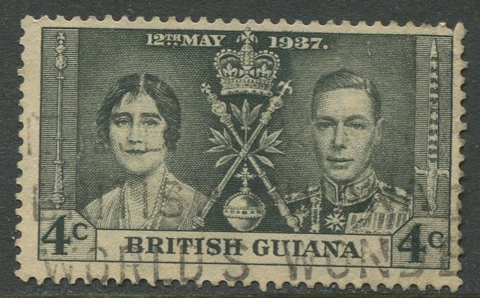 STAMP STATION PERTH British Guiana #228 Coronation Issue Used CV$0.750