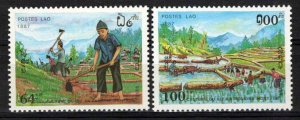 Laos 832-833 MNH Agriculture Farming Rice ZAYIX 0224S0243M