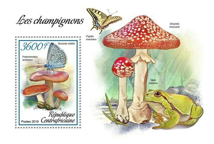 HERRICKSTAMP NEW ISSUES CENTRAL AFRICA Mushrooms S/S