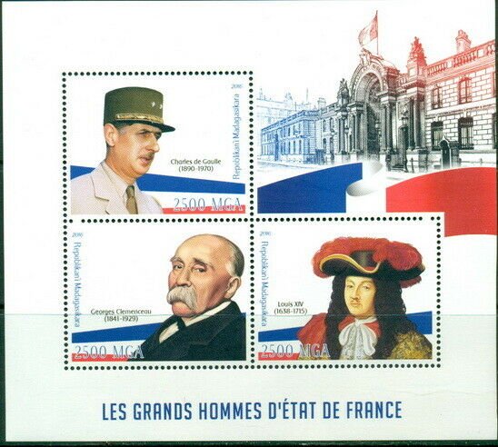 2016 GREAT MEN OF FRANCE MS DE GAULLE GEORGE CLEMENCEAU LOUIS XIV 400411