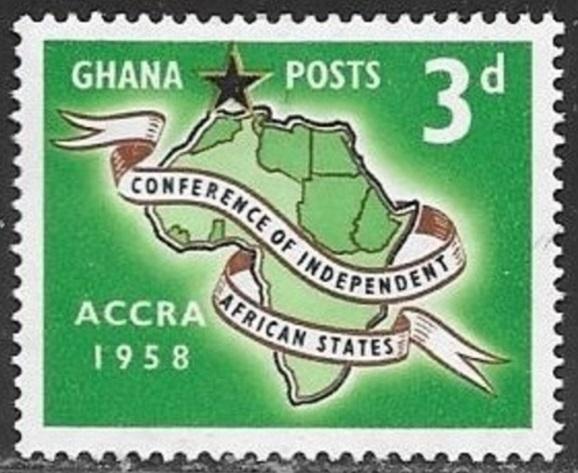 Ghana 1958 Independent Africa States Conference, mint hinged, Scott #22