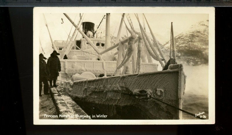 PRINCESS NORAh at Skagway in Winter,  unused post card Canada