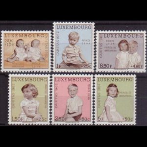 LUXEMBOURG 1962 - Scott# B228-33 Twins Princes Set of 6 NH