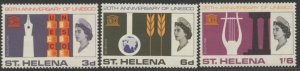 ST. HELENA Sc#192-194 1966 UNESCO Complete Set OG Mint NH