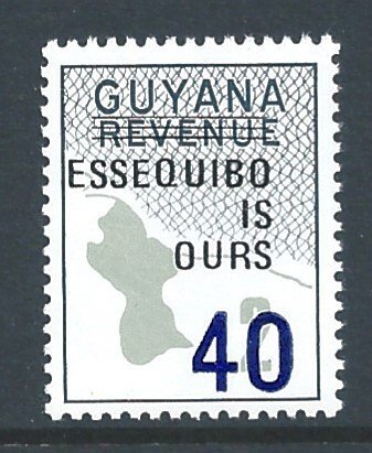 Guyana #506a NH Map Revenue Ovpt Essequibo & Surcharged...