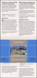 CANADA 2008 DUCK STAMP MINT IN FOLDER AS ISSUED RUDDY DUCK by Patricia Pepin