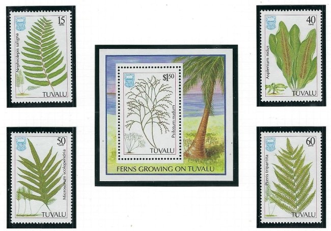 Tuvalu 438-42 MNH 1987 Ferns (ak1105)