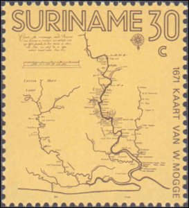 Suriname #391, Complete Set, 1971, Maps, Never Hinged