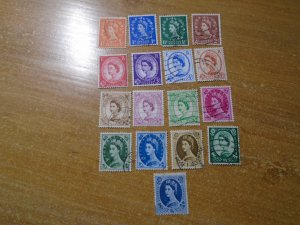 Great Britain  #  353-69  used