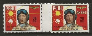 Peru Sc 518 + C243 NH issue of 1969 - Military Aviator 