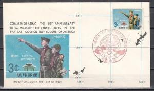 Ryukyu Is., Scott cat. 130. Boy Scouts Anniversary issue. First day cover. *