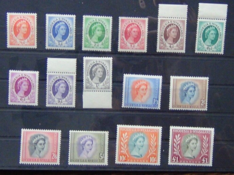 Rhodesia & Nyasaland 1954 - 56 set to £1 (ex 2.5d) MM