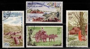 LAOS Scott C35-C38 MH* Used CTOl airmail stamp set