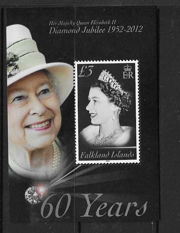 FALKLAND ISLANDS SGMS1215 2012 DIAMOND JUBILEE M/S MNH