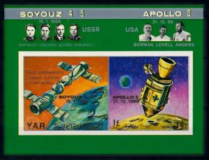 [77880] Yemen YAR 1969 Space Travel Weltraum Apollo 8 Soyouz 4 - 5 Sheet MNH