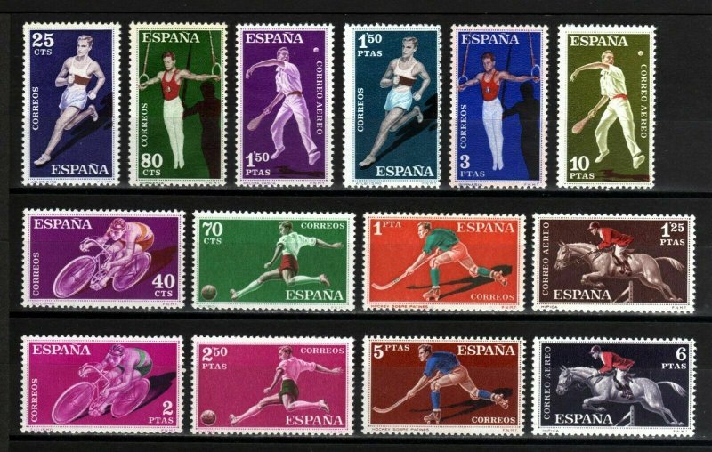 Spain 1960 Full Set Sports Sc#953-962,C167-170 MNH Luxe