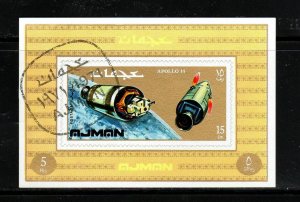 AJMAN  1971  SPACE  MINT  VF NH  O.G  S/S  CTO  (aj27)