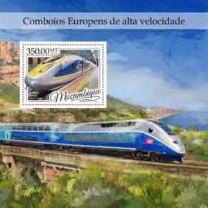 Mozambique Speed Trains Railways Transport MNH stamp set