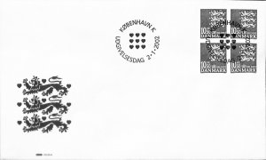 Denmark Danmark Scott 1134 FDC block of 4,