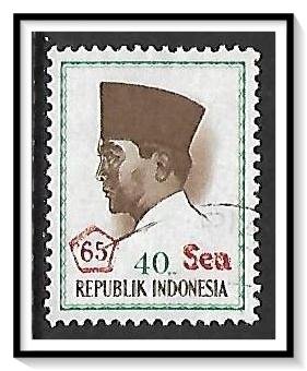 Indonesia #664 President Sukarno Surcharged Used