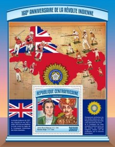 Central Africa - 2017 Indian Rebellion - Souvenir Sheet - CA17107b