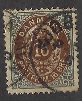 Denmark SC#30 Used F-VF....Fill a Great Spot!