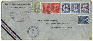 Guatemala 1934 registered, airmail cover to the U.S.