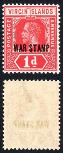 Virgin Is 1d war tax stated to be the 4th printing with frame brecks M/M