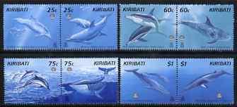 Kiribati 1998 Whales & Dolphins perf set of 8 (4 se-t...