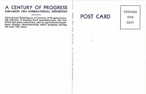 1933 Century of Progress Postcard, Food Products / Agricultural Building