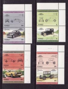 Tuvalu-Sc#299-302-unused NH set-Cars-Automobiles-1985-