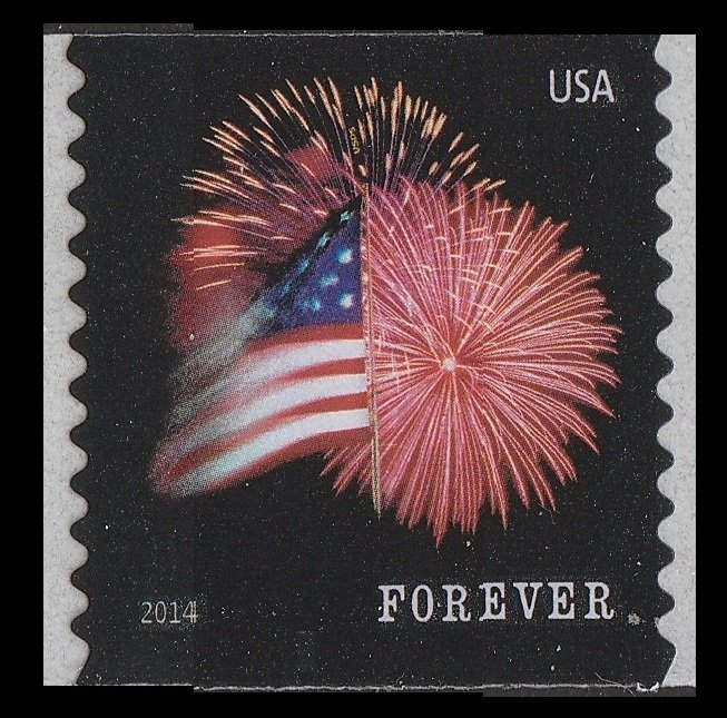 US 4868 Star-Spangled Banner forever single (1 stamp from SSP coil) MNH 2014