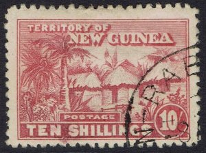 NEW GUINEA 1925 HUT 10/- USED 