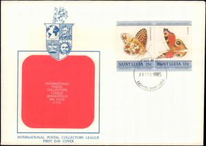 Saint Lucia, Worldwide First Day Cover, Butterflies