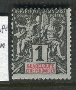 FRENCH COLONIES; GUADELOUPE 1890s classic Tablet type mint hinged 1c. value