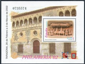 Spain 3150, MNH. Philaiberia-2002. Tarazona Town Hall Portico.