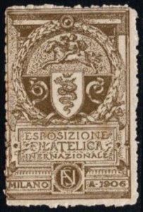 1906 Italy Poster Stamp Milan International Philatelic Exhibition Unused