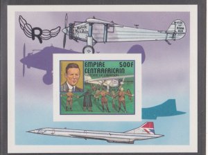 Central Africa # 302, History of Aviation, Deluxe Proof  Souvenir Sheet, Mint NH