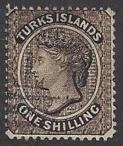 Turks Islands #47 Used single, Queen Victoria, issued 1887