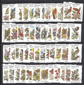 US Scott # 1953A - 2002A / 1982 State Birds and Flowers Set of 50 Singles MNH