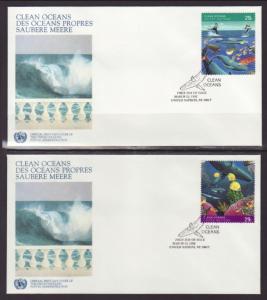 UN New York 603-604 Marine Life Geneva S/2 U/A FDC