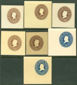 EDW1949SELL : USA 1899 Scott #U371-72, 74-78 Very Fine, Mint. Catalog $146.00.