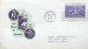 855 3c BASEBALL CENTENNIAL - Ioor DC 50c